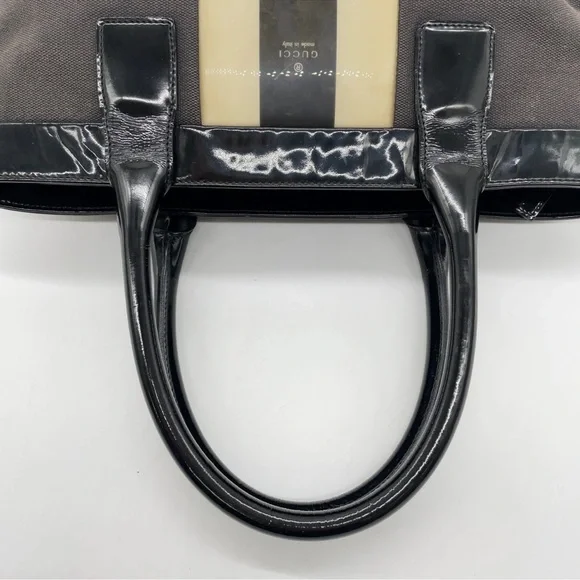 Gucci Black and Cream Structured Tote Bag - Picture 11 of 16